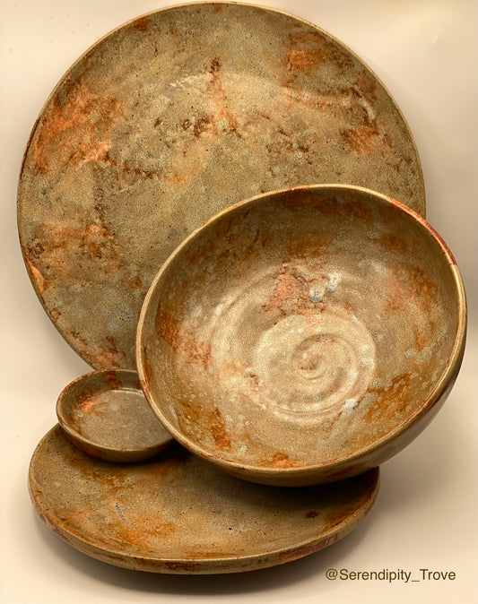 "Copper Fire" - Serving set