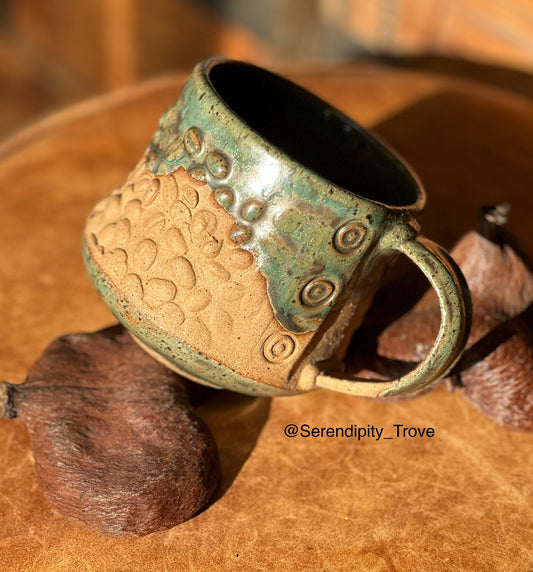 "Earthenbrew" - Green metal mug