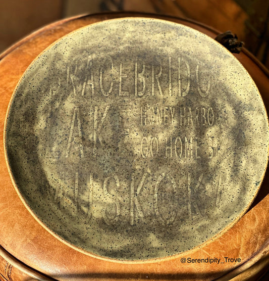 "Pebble Cove" - Large green metal plate
