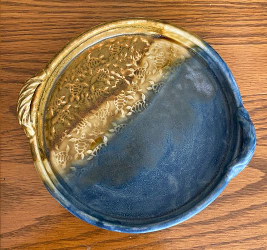 "Seaward Bound" - Small platter with handles