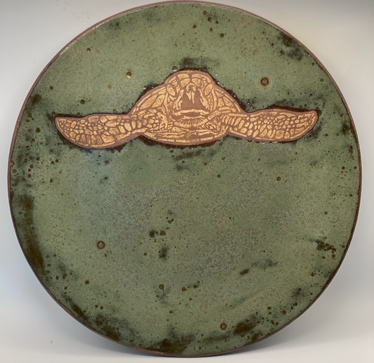 "Turtle Passage" - Large plate with turtle stencil